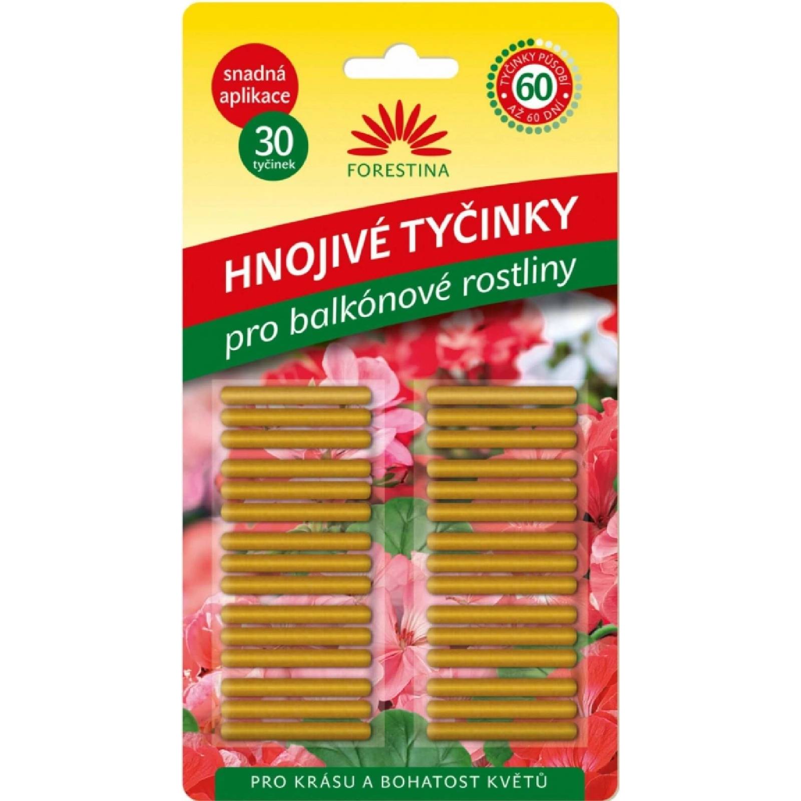 Hnojivé tyčinky pre balkónové rastliny 30 ks Forestina