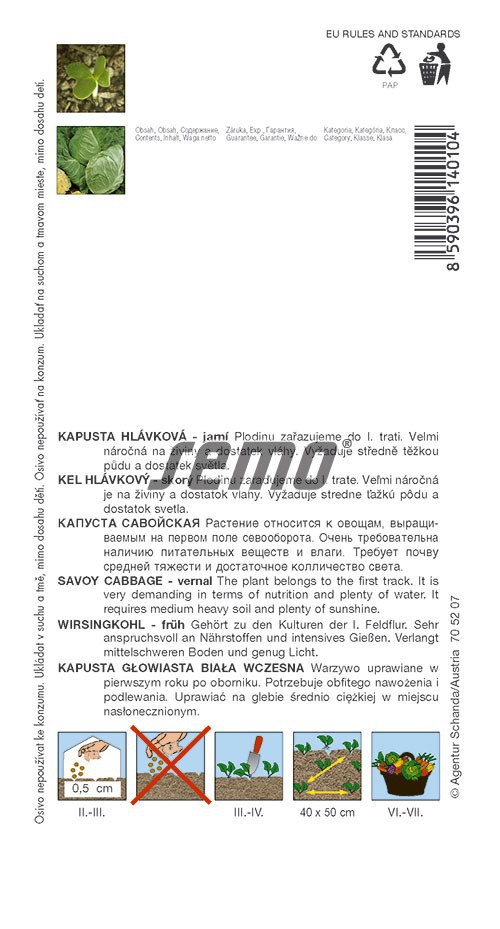 Kel hlávkový skorý PREDZVĚSŤ 1 g SEMO popis