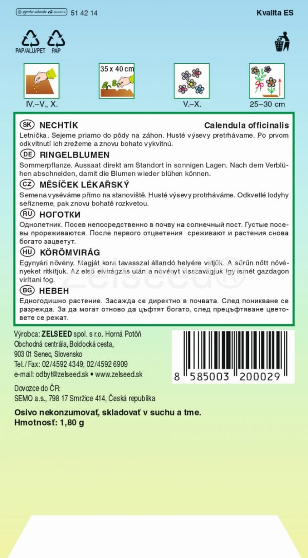 Nechtík lekársky nízka zmes 1,8 g Zelseed - Image 2