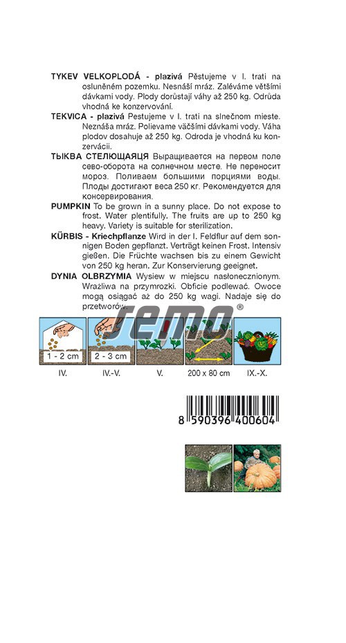 Tekvica plazivá ATLANTIC GIANT 4s. SEMO popis