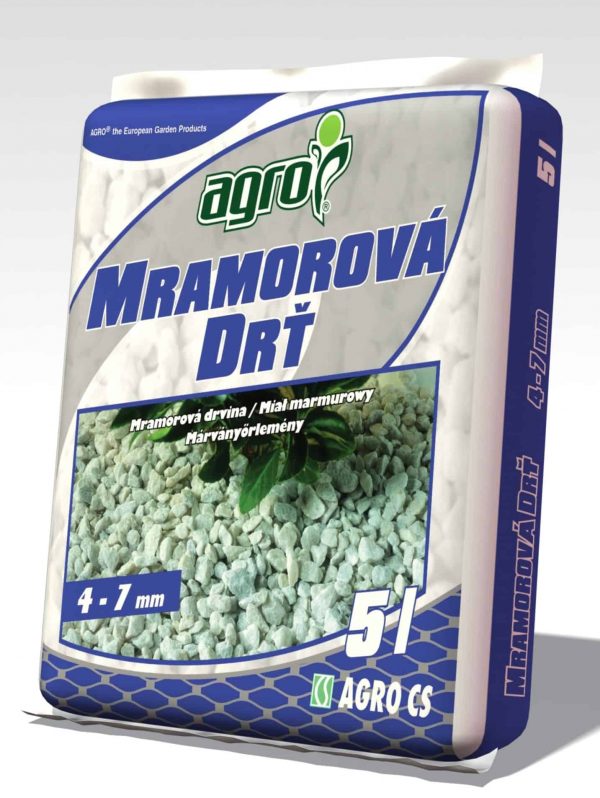 AGRO Mramorová drť 5l ( 4-7 mm )