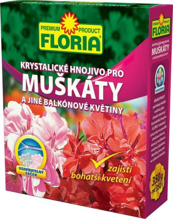 FLORIA Kryštalické hnojivo na muškáty a iné balkónové kvety 350g