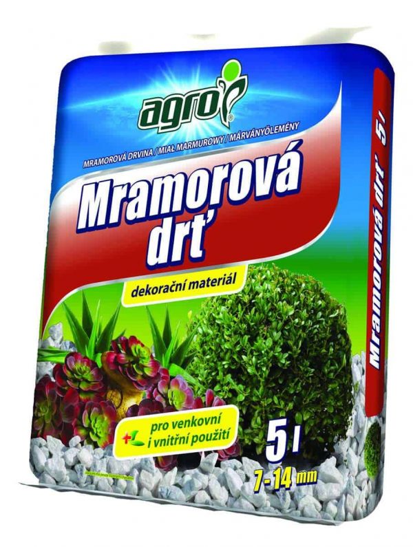 AGRO Mramorová drť 5 l ( 7 - 14 mm )