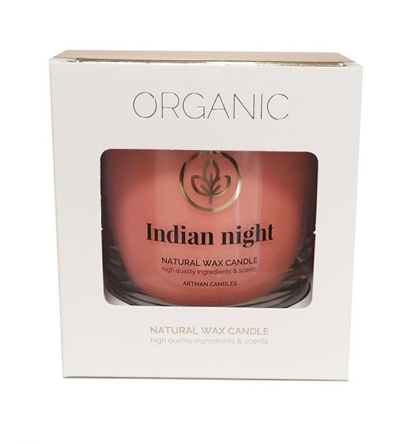 Sviečka v skle organic indian night v baleni