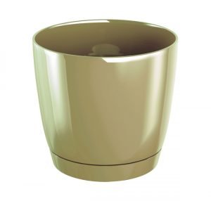 Kvetináč Coubi okrúhly s podmiskou latté