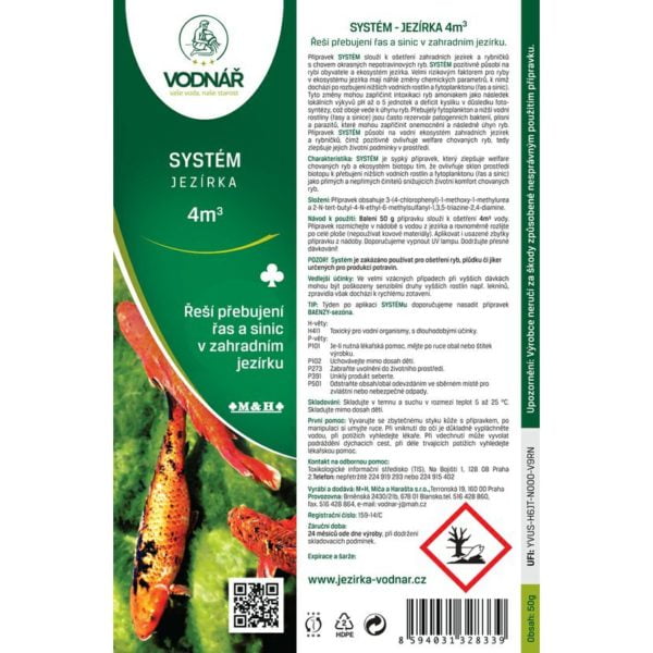 Vodnár system tablety 50g detail etikety