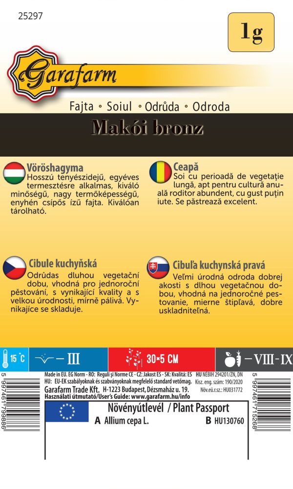 Cibuľa MAKOI BRONZ 1 g Garafarm popis