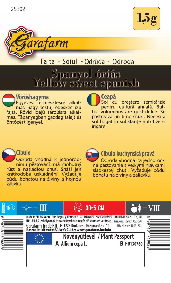Cibuľa Spanyol óriás 1,5 g Garafarm - Image 2