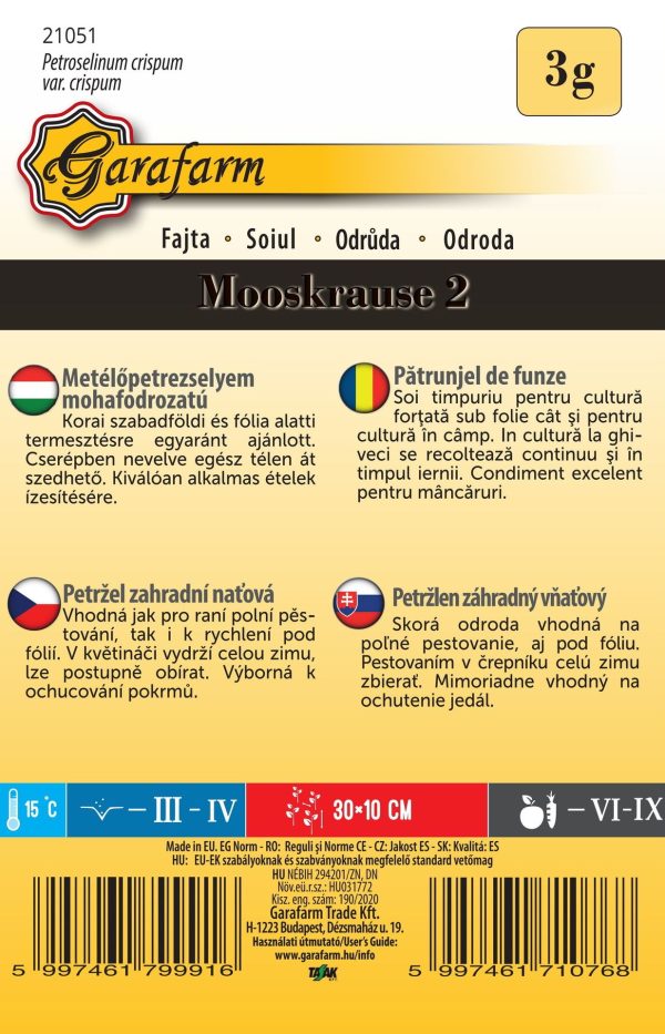 Petržlen vňaťový kučeravý Mooskrause 2 3 g Garafarm - Image 2