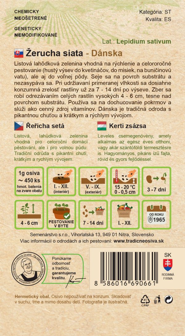 Žerucha siata DÁNSKA 5 g SEMENÁRSTVO popis